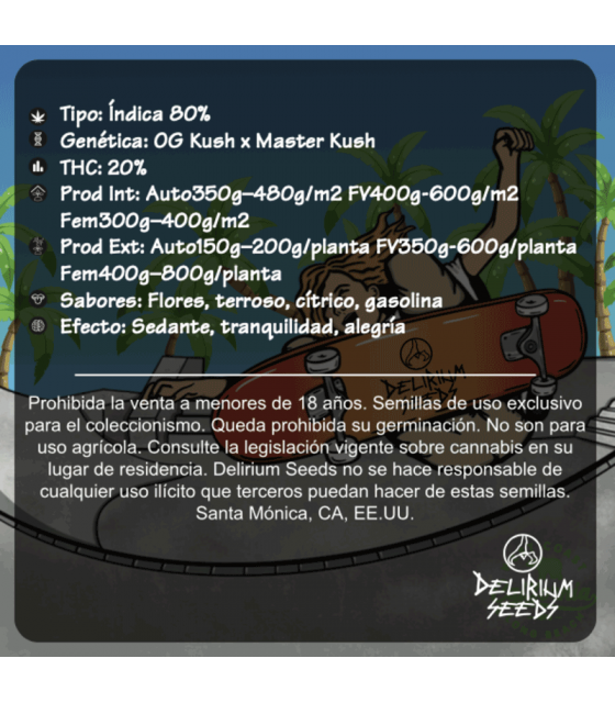 DELIRIUM SEEDS WEST KUSH AUTO 4UDS - Imagen 2
