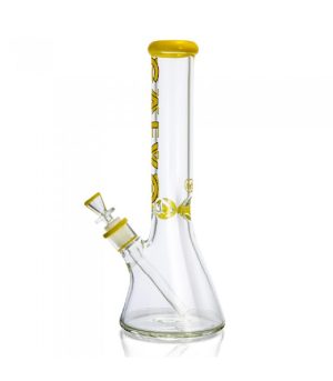 BEAKER 35CM 9MM PREMIUM YELLOW CALVO GLASS