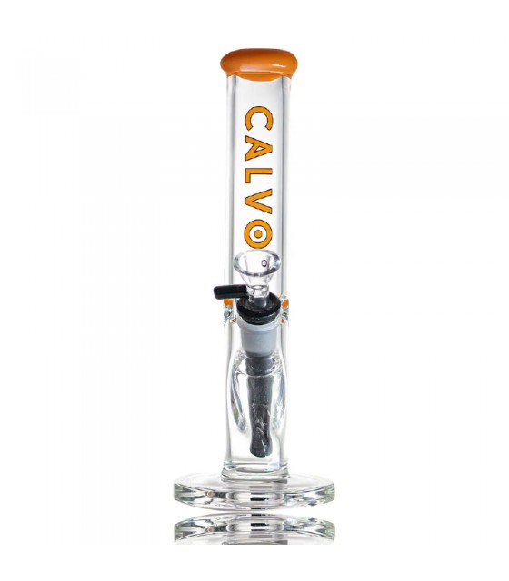 STRAIGHT TUBE LITE 25CM ORANGE CALVO GLASS - Imagen 2
