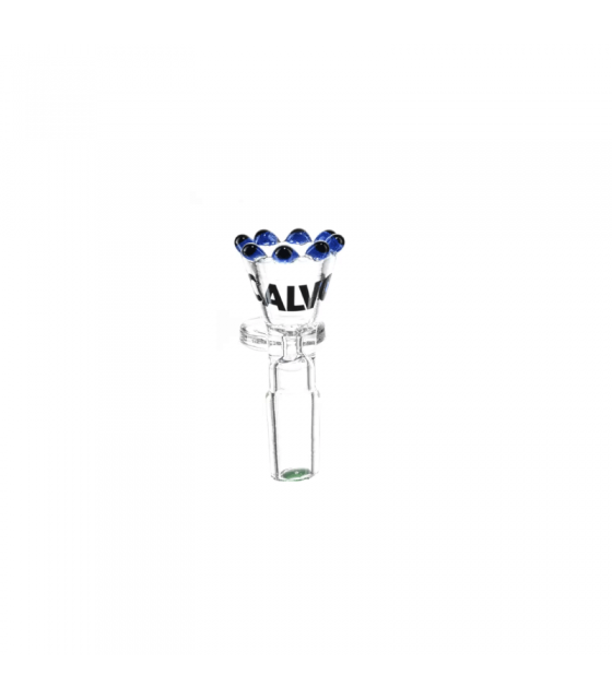 quemador Perla 18mm blue Calvo Glass, vidrio artesanal con perla difusora y diseño traslúcido azul