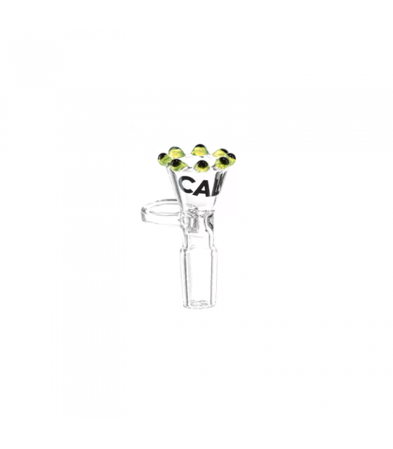 quemador Perla 18mm green Calvo Glass, pieza artesanal de vidrio verde con perla difusora
