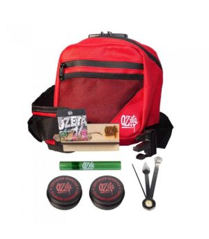 Ozeta Banano Red con bolsillos, correa ajustable y diseño urbano rojo