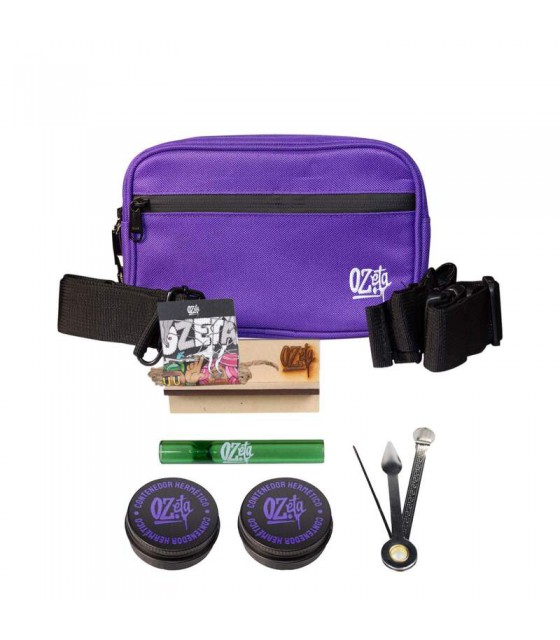 Ozeta Chestbag 4x4 púrpura con clave y diseño frontal urbano