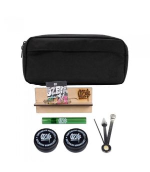 Crossbag Ozeta 5x5 negro con cinco bolsillos y correa cruzada