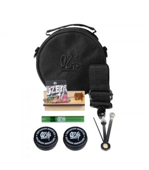 Ozeta Bandolera Circular negra con correa ajustable y diseño urbano