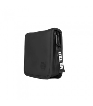 Billetera Ozeta negra con cierre velcro, compartimentos y diseño urbano