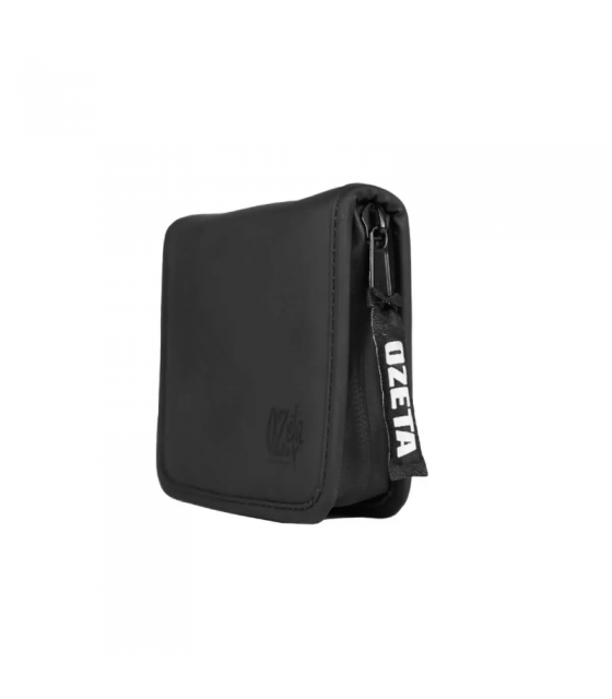 Billetera Ozeta negra con cierre velcro, compartimentos y diseño urbano