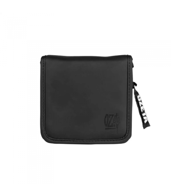 Billetera Ozeta negra con cierre velcro, compartimentos y diseño urbano