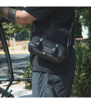 Ozeta Cylindrical Case negro, estuche cilíndrico con cierre y acolchado interior