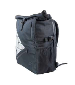 Mochila Ozeta Roll Up negra, térmica, acolchada y expandible. Ideal para transportar con estilo y sin aromas.