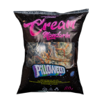 Cojín Pilloweed Cream Mandarin tamaño M con estampado decorativo y aroma cítrico.